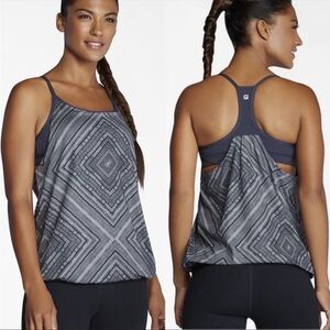 Fabletics Norwalk Geometric Print Built in Bra Tank Top
